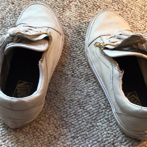 Old-Skool Leather Vans Zip-up Men’s 7/Women’s 8.5! - Picture 6 of 8